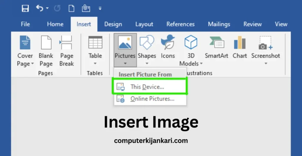 Ms word Image Insert